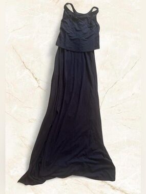 Sweaty Beaty Dark Grey/ Charcoal Minimalist Sporty Maxi Dress- M